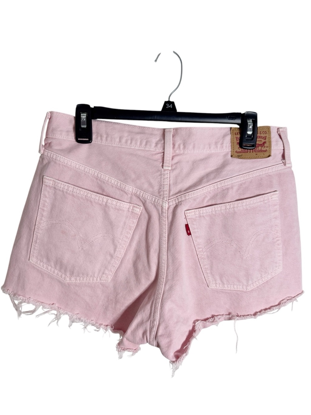 Levi’s 501 Original Fit Pink Rigid Denim High Rise Jean Cutoff Shorts size 30 - Picture 3 of 12